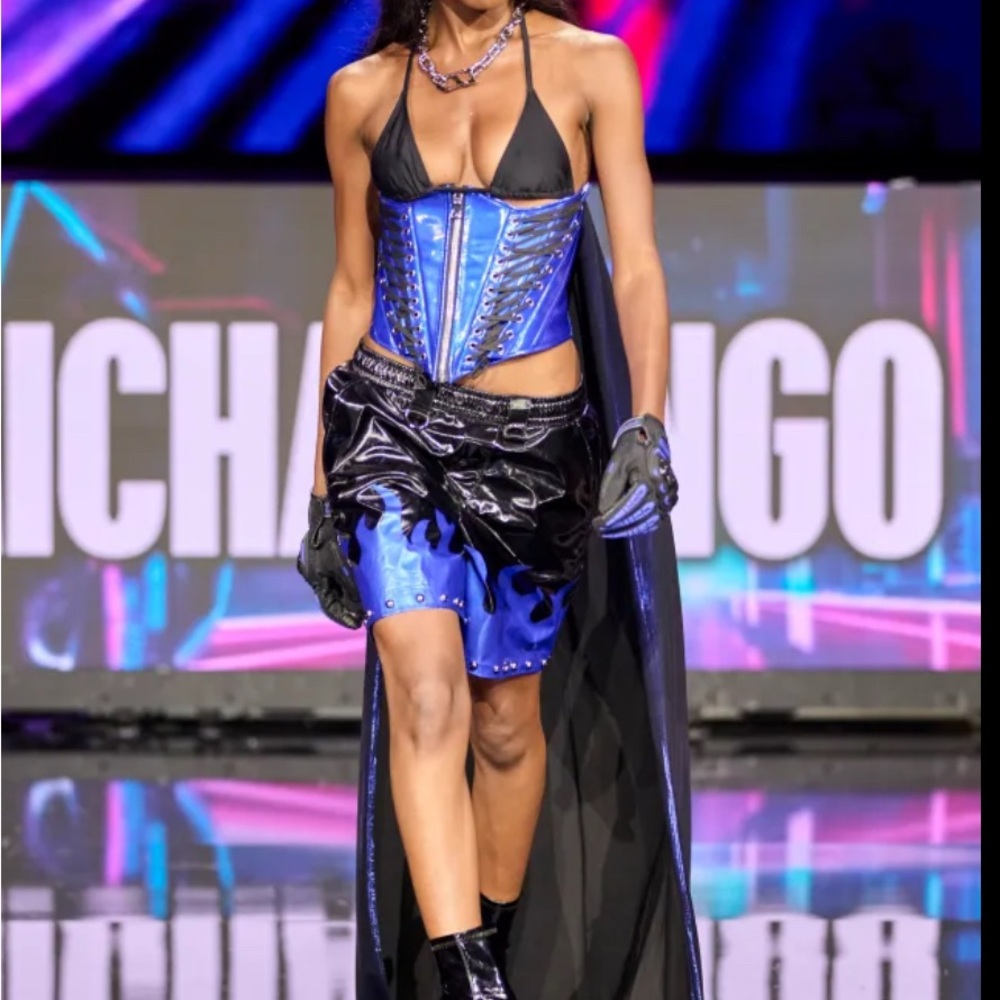 Blue and Black Corset Dress